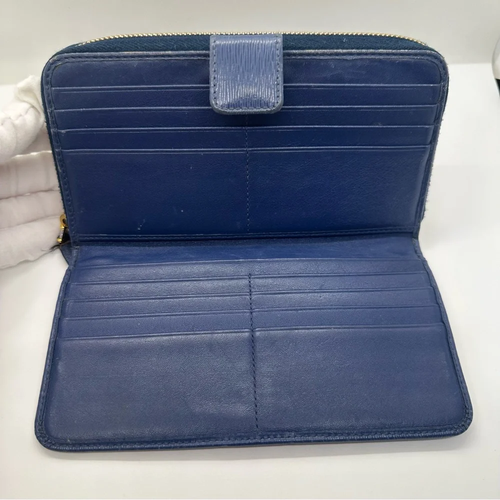 Prada | Vitello Move Saffiano Leather Gold Hardware Long Continental Wallet
